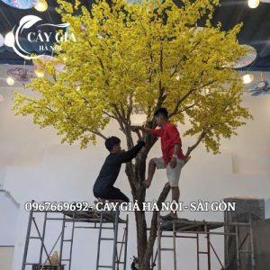 cây hoa mai giả theo yêu cầu